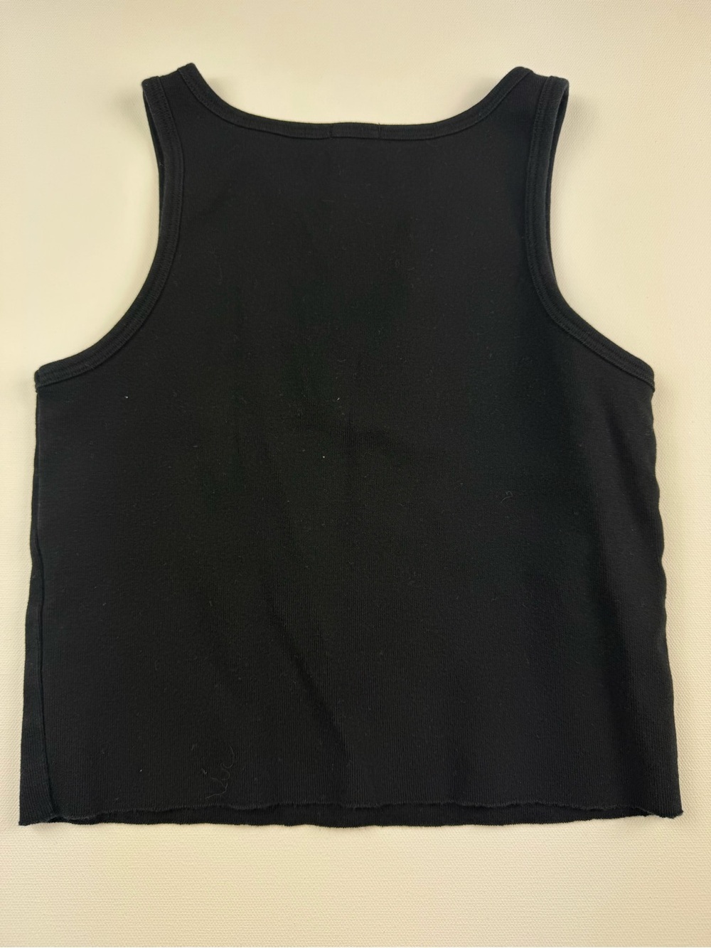 John Galt Red Black Devil Cropped Tank Top Baby Tee Ribbed Y2K Grunge Goth M - Picture 3 of 5